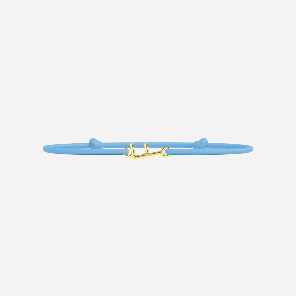 Golden Letters Bracelet - Child - Sky Blue