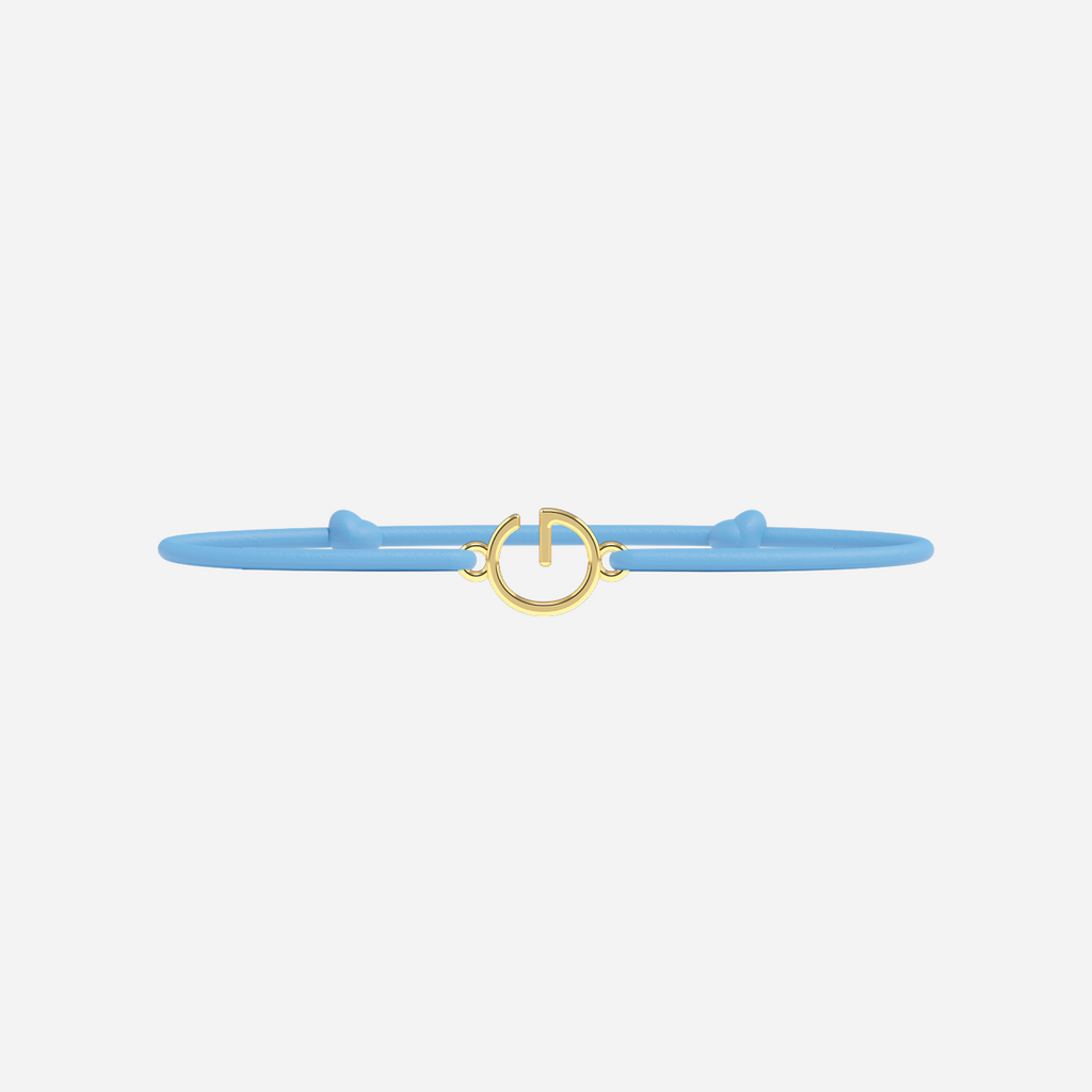 Bracelet Lettres Dorées Enfant - Bleu Ciel