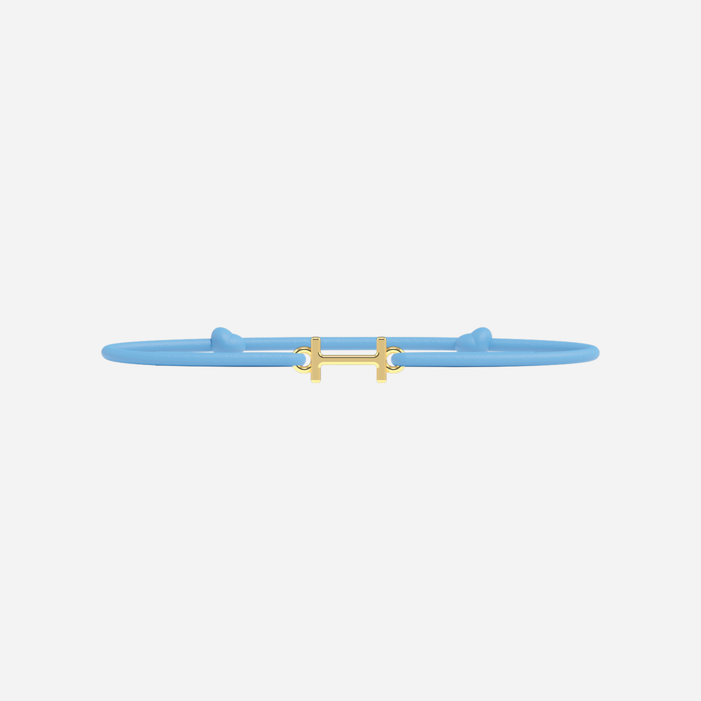 Bracelet Lettres Dorées Enfant - Bleu Ciel