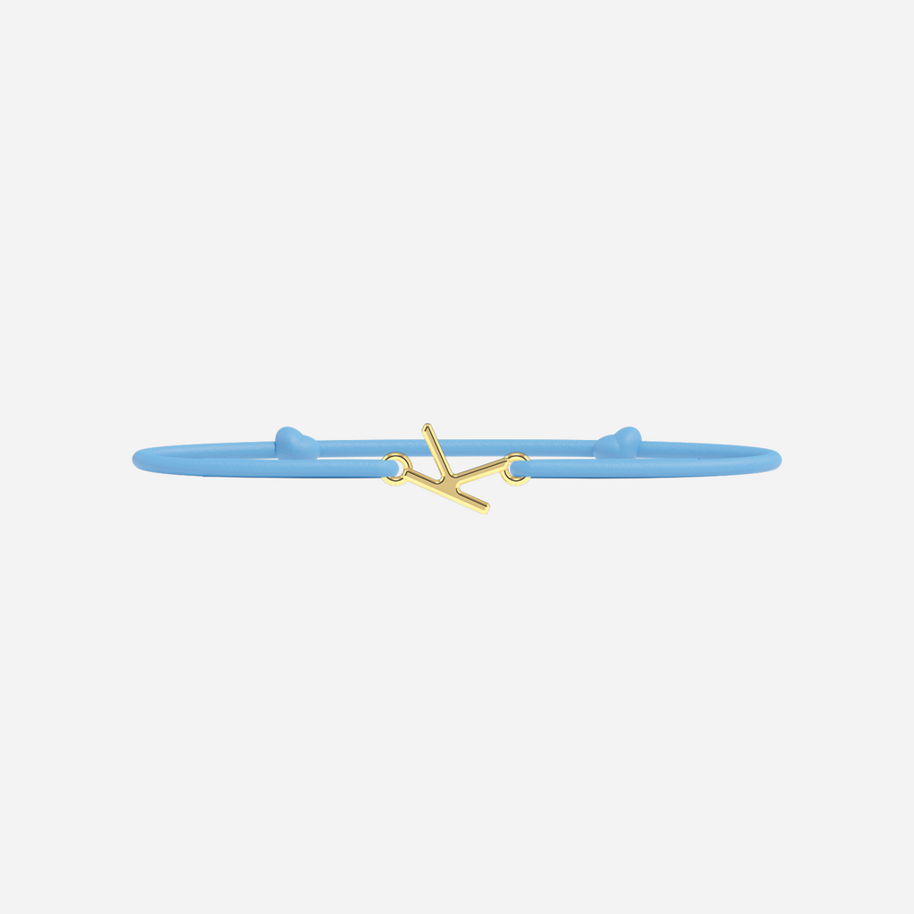 Golden Letters Bracelet - Child - Sky Blue