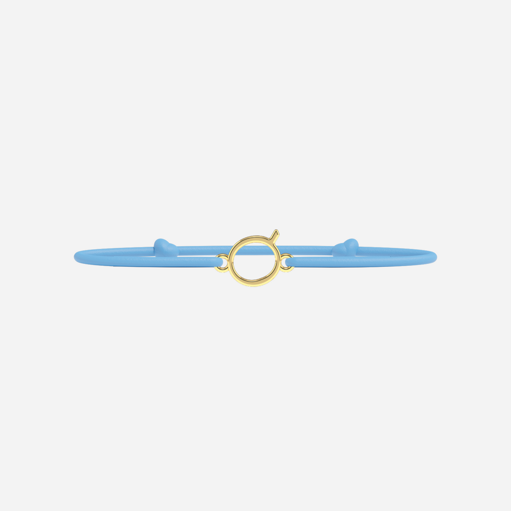 Bracelet Lettres Dorées Enfant - Bleu Ciel
