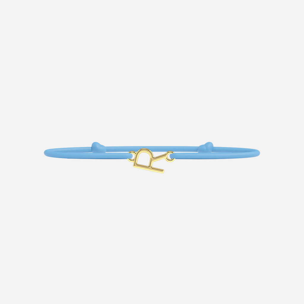 Pulsera Letras Doradas - Niño - Azul Cielo