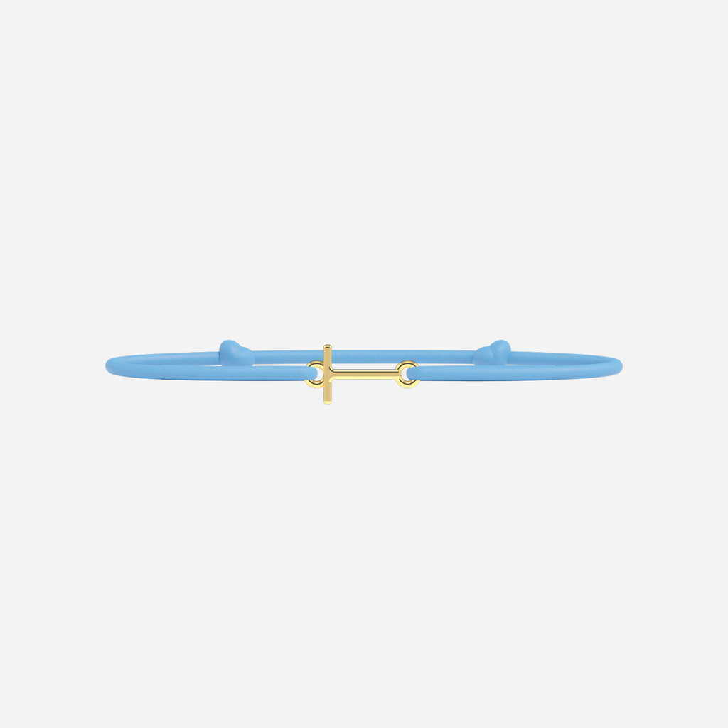 Golden Letters Bracelet - Child - Sky Blue