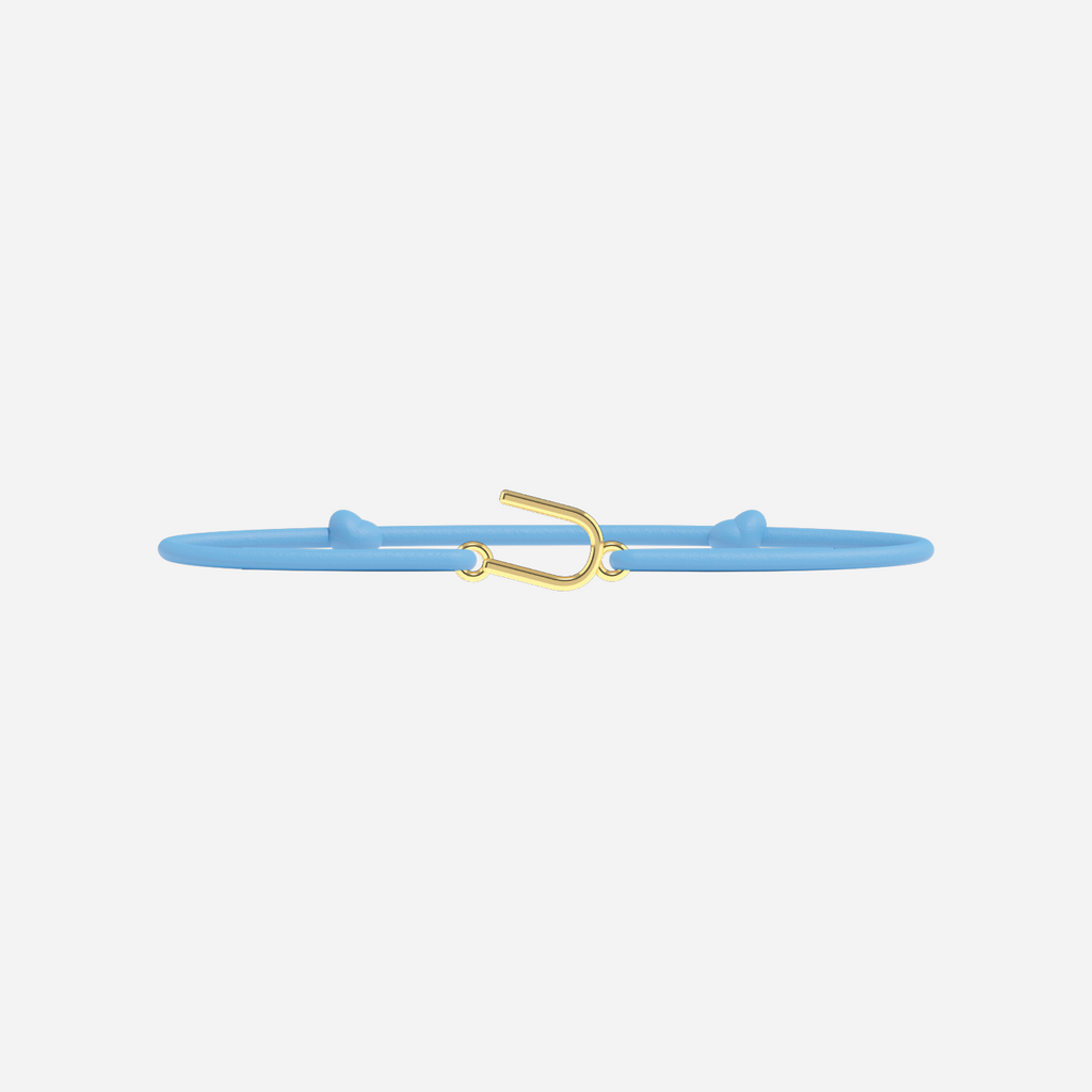 Bracelet Lettres Dorées Enfant - Bleu Ciel