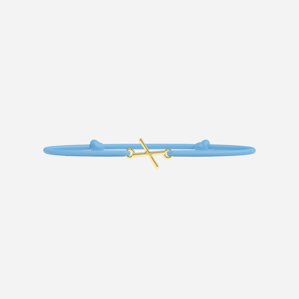 Golden Letters Bracelet - Child - Sky Blue
