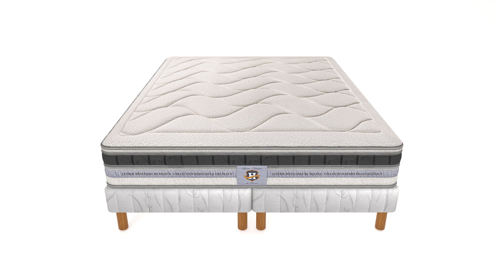 Cheverny - Mattress + Box Spring Set - White/Grey