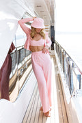 Kenza Trousers - Pink Terry Towelling