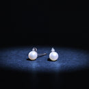 Boucles D'Oreilles "Perles Trio Brillant" Perles Blanches Et Diamants: 0,02Ct/2 - Or Blanc 375/1000