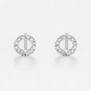 Boucles D'Oreilles "Simplicité" Diamant : 0,10" Simplicité" Diamant : 0,10Ct/24 - Or Blanc 375/1000