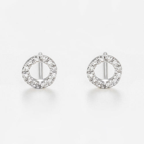 Boucles D'Oreilles "Simplicité" Diamant : 0,10" Simplicité" Diamant : 0,10Ct/24 - Or Blanc 375/1000