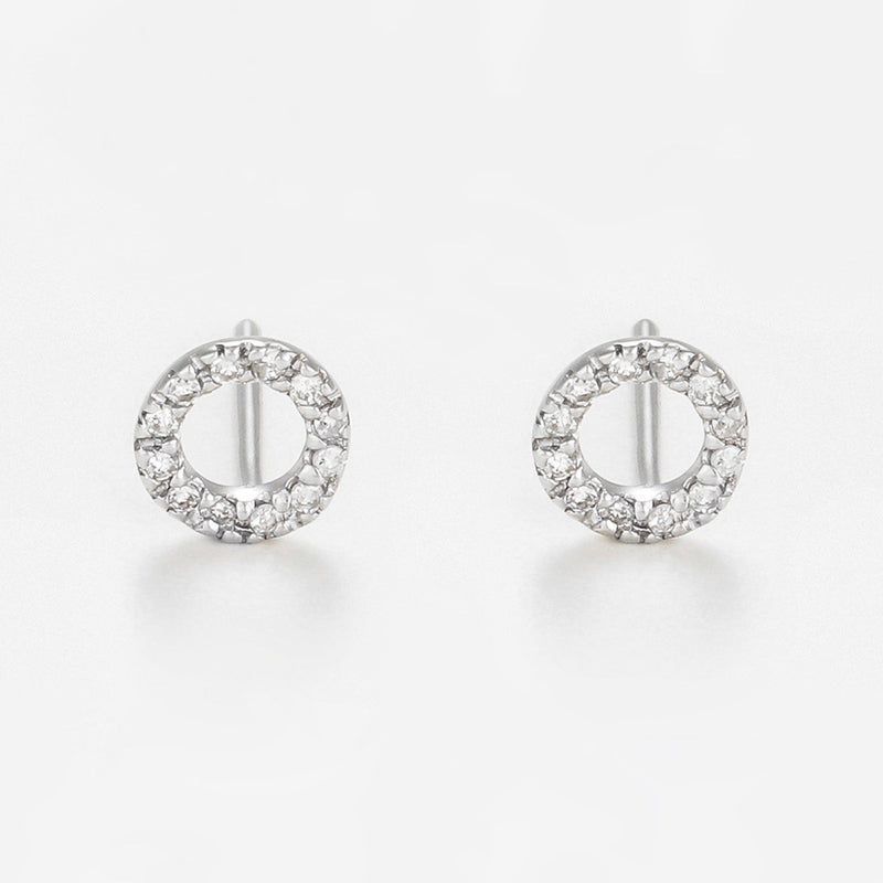 Boucles D'Oreilles "Simplicité" Diamant : 0,10" Simplicité" Diamant : 0,10Ct/24 - Or Blanc 375/1000