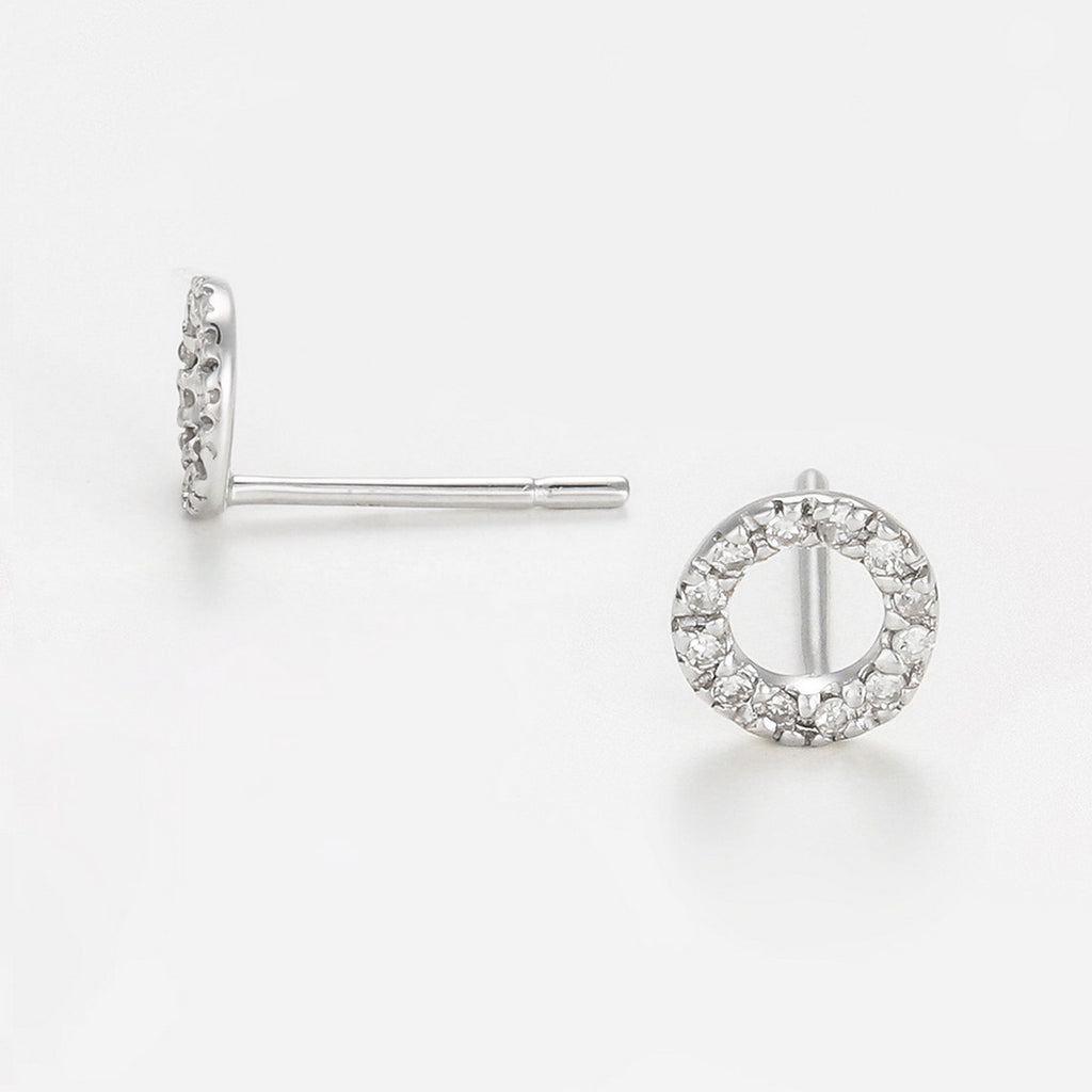 Pendientes "Simplicity" D 0.10" Simplicity" D 0.10Ct/24 - Oro blanco 375/1000