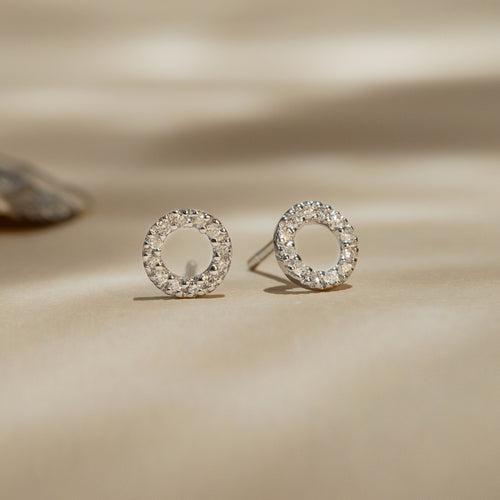 Earrings "Simplicité" Diamond: 0,10" Simplicité" Diamond: 0,10Ct/24 - Gold Blanc