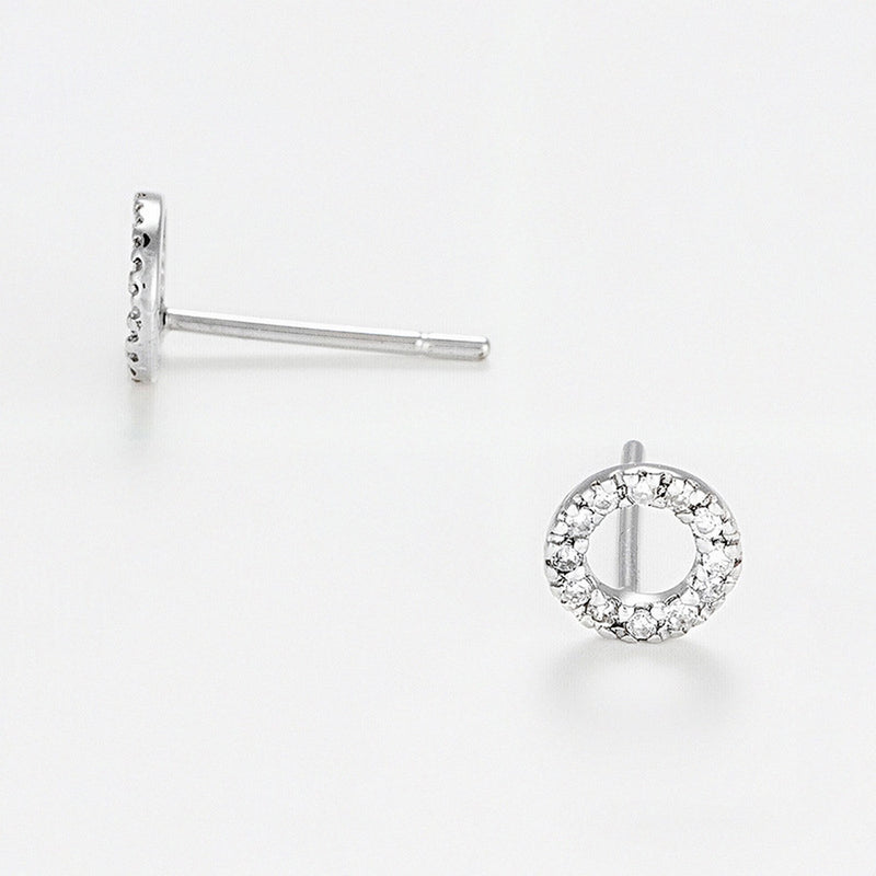 Boucles D'Oreilles "Simplicité" Diamant : 0,10" Simplicité" Diamant : 0,10Ct/24 - Or Blanc 375/1000