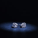 Blanc Pendientes "Joli Noeud" D0,02Ct/6 - Oro 375/1000