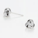 Boucles D'Oreilles "Joli Noeud" Diamants 0,02Ct/6 - Or Blanc