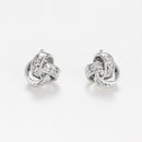 Boucles D'Oreilles "Joli Noeud" Diamants 0,02Ct/6 - Or Blanc