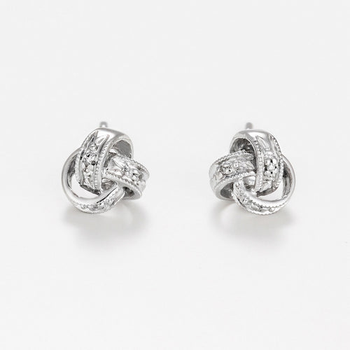 Pendientes de diamantes “Joli Noeud” 0.02Ct/6 – Oro blanco