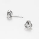 Boucles D'Oreilles "Joli Noeud" Diamants 0,02Ct/6 - Or Blanc 375/1000