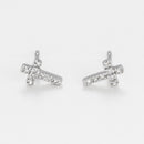 Boucles D'Oreilles "Jolie Croix" D0,05/16 - Or Blanc
