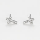 Boucles D'Oreilles "Jolie Croix" D0,05/16 - Or Blanc 375/1000