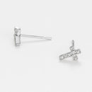 Boucles D'Oreilles "Jolie Croix" D0,05/16 - Or Blanc