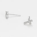 Boucles D'Oreilles "Jolie Croix" D0,05/16 - Or Blanc 375/1000