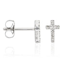 Boucles D'Oreilles "Jolie Croix" D0,05/16 - Or Blanc 375/1000