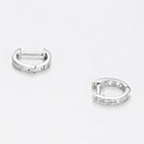 Boucles D'Oreilles "Anneau Pm" Diamants 0,06Ct/20 - Or Blanc 375/1000