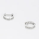 Boucles D'Oreilles "Anneau Pm" D0,06Ct/20 - Or Blanc 375/1000