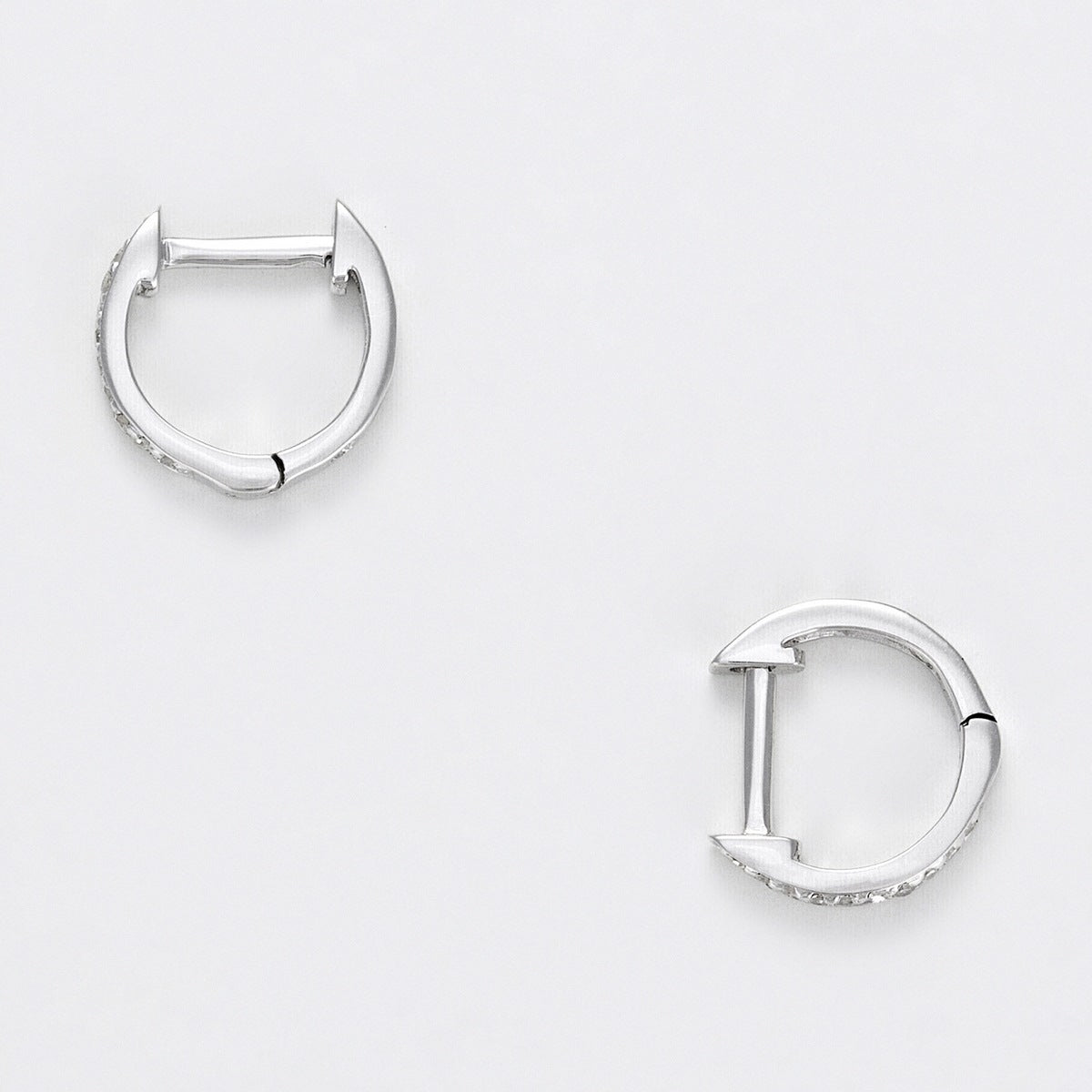 Boucles D'Oreilles "Anneau Pm" Diamants 0,06Ct/20 - Or Blanc