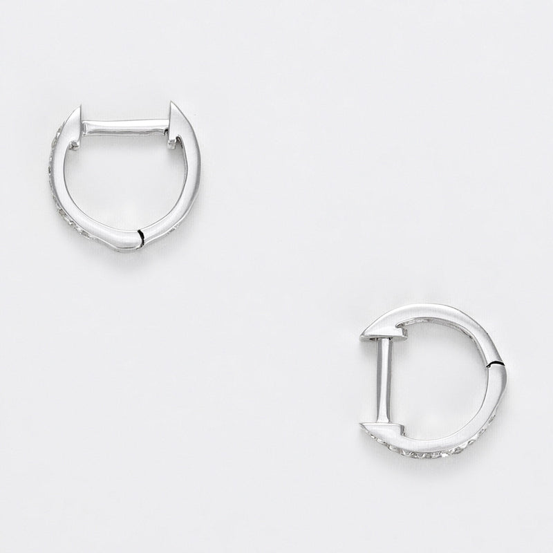 Boucles D'Oreilles "Anneau Pm" Diamants 0,06Ct/20 - Or Blanc 375/1000