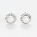 Boucles D' Oreilles "Perles Enchantées" D0,14/32 Perles Blanches 4Mm - Or Blanc 375/1000