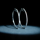 Boucles D'Oreilles "Elégantes Créoles" 0,24Ct/80 - Or Blanc 375/1000