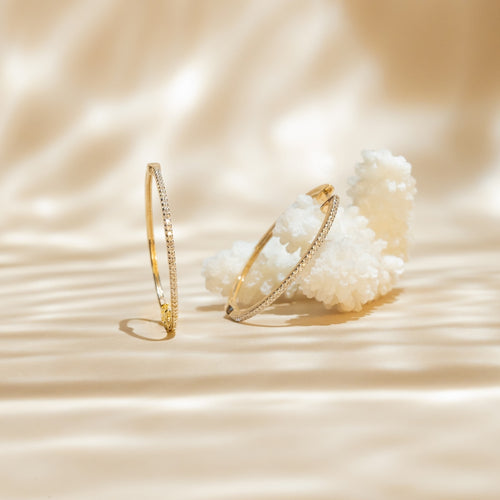 Boucles D'Oreilles "Elégantes Créoles" 0,24Ct/80 - Or Jaune