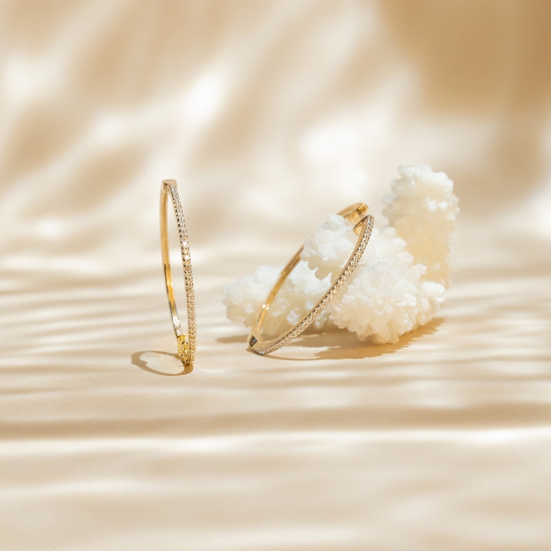 Boucles D'Oreilles "Elégantes Créoles" 0,24Ct/80 - Or Jaune