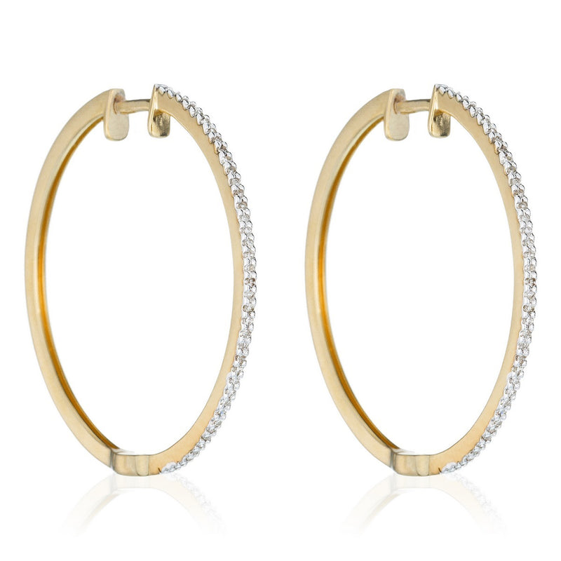 Boucles D'Oreilles "Elégantes Créoles" 0,24Ct/80 - Or Jaune