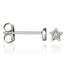 Boucles D'Oreilles "Etoile Pm" Diamant 0,01Ct/2 - Or Blanc 375/1000