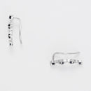 Boucles D'Oreilles Grimpantes "Océan" Diamant 0,018/6, Saphir 0,49Ct/8 - Or Blanc 375/1000