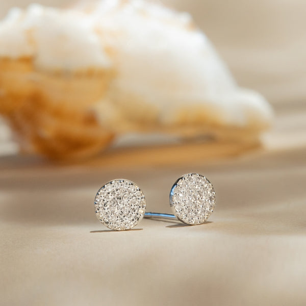 Pendientes "Sparkling Round" - 0,2 quilates/68 diamantes - Oro blanco