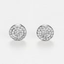 Blanc Pendientes "Ronds Scintillants" Diamantes 0,2Ct/68 - Oro 375/1000