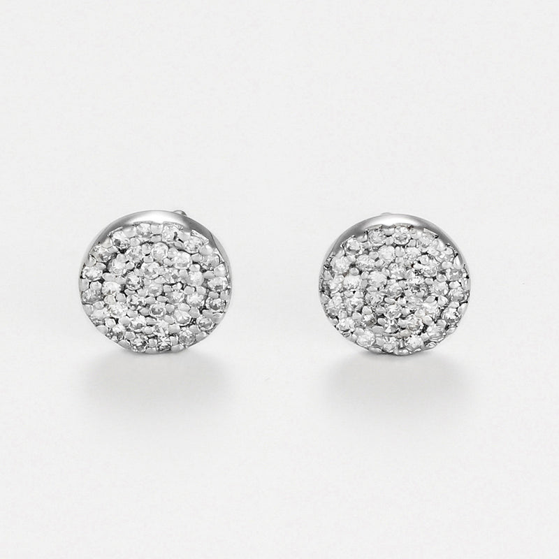 Blanc Pendientes "Ronds Scintillants" Diamantes 0,2Ct/68 - Oro 375/1000