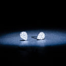 Blanc Pendientes "Gouttes De Pluie" Diamantes: 0.08Ct/26 - Oro 375/1000