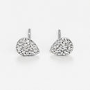 Blanc Pendientes "Gouttes De Pluie" Diamantes: 0.08Ct/26 - Oro 375/1000