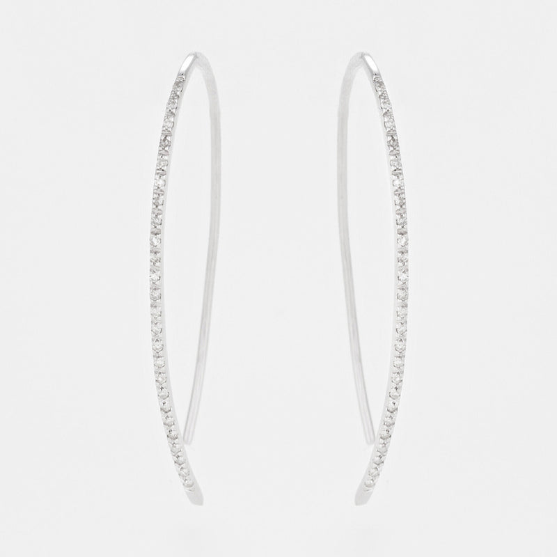 Boucles D'Oreilles "Lianes Précieuses" Diamant 0,150/50 - Or Blanc 375/1000