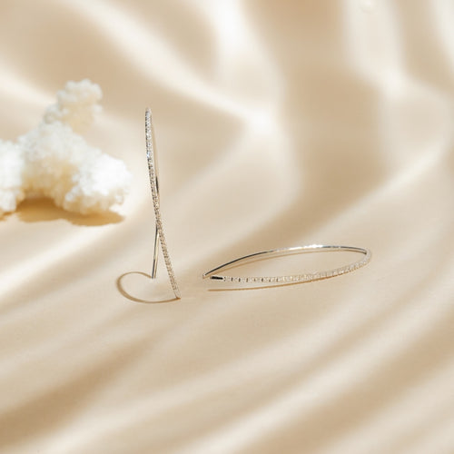 Boucles D'Oreilles "Lianes Précieuses" Diamant 0,150/50 - Or Blanc