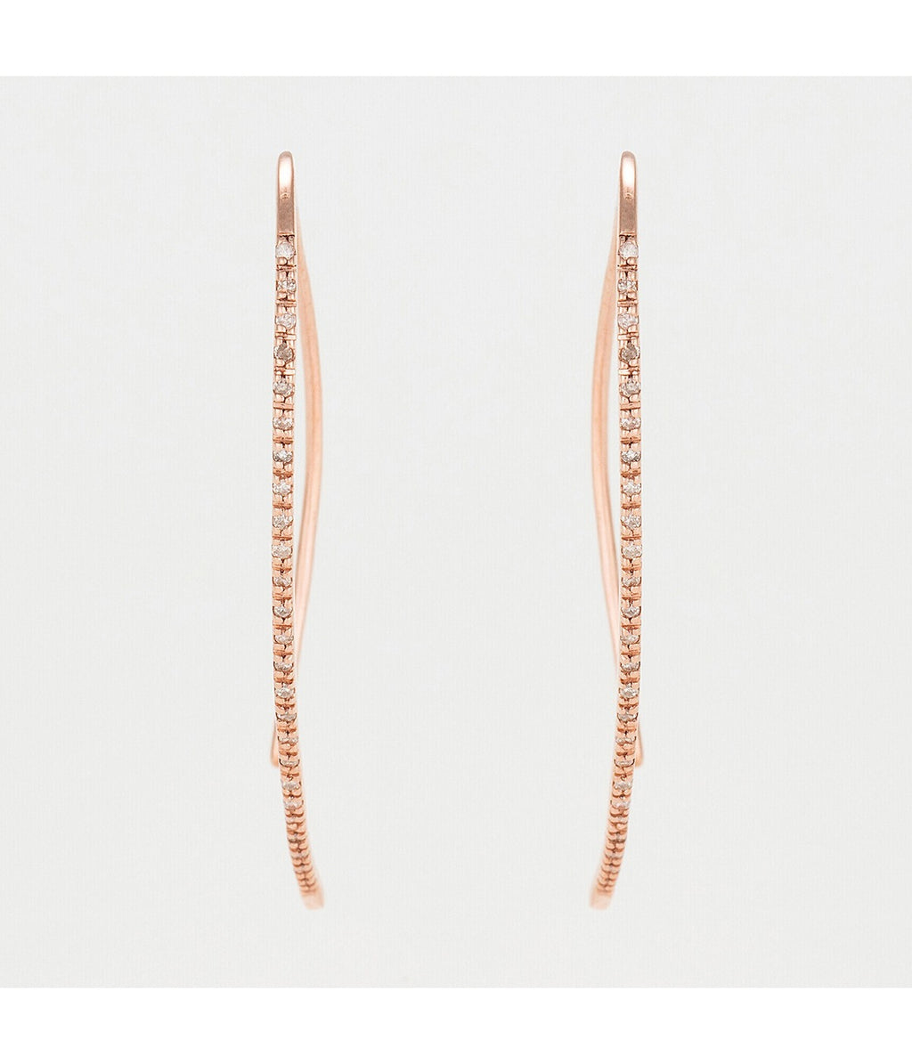 Boucles D'Oreilles "Lianes Précieuses" Diamant 0,15/50 - Or Rose 375/1000