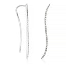 Boucles D'Oreilles Grimpantes "Vagues De Diamants" D0,13/42 - Or Blanc 375/1000