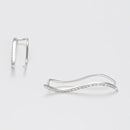 Boucles D'Oreilles Grimpantes "Vagues De Diamants" D0,13/42 - Or Blanc 375/1000