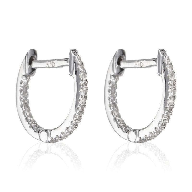 Boucles D'Oreilles "Perfect Créoles" Diamant 0,08/42 - Or Blanc 375/1000